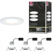 Paulmann 934.96, Nedtryckbar spotlight, 3 lampor, LED, 2700 K, 460 LM, Vit