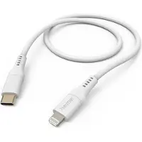 Hama USB-laddningskabel USB 2.0 Apple Lightning kontakt , USB-C-kontakt 1.5 m Vit Flexibel 00201574