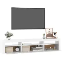 vidaXL Tv-bänk med LED-belysning vit 195x35x40 cm