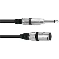 Omnitronic 3022519C, XLR (3-pin), Hankoppling, 6,35mm, Hankoppling, 5 m, Svart