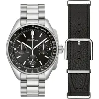 Bulova Lunar Pilot Archive Series Special Edition Chronograph Black Dial Quartz 96K111 Herrklocka med extra rem svart