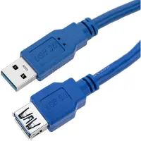 Techly USB-kabel USB 3.2 Gen1 USB-A kontakt, USB-A uttag 1.00 m Blå guldpläterad kontakt ICOC U3-AA-10-EX
