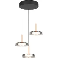 TRIO Lighting Glas pendellampa Celeste, dimbar, Förkromad / silver, Vardagsrum / matsal, Glas, Modern, Pendellampa