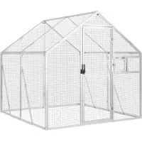 vidaXL Voljär, Silverfärgad, 1,79X2X1,85 M, Aluminium