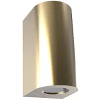 Nordlux Vägglampa utomhus Canto Maxi 2, dimbar, Mässing / guld, Aluminium / grå / zink, Modern