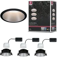 Paulmann 93408 Cole Coin Inbyggnadsbelysning Set 3 st LED LED 18 W Svart, Silver
