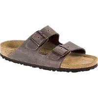 Birkenstock för kvinnor. 452763 Sandaler i läder Arizona Soft Footbed Oiled (Smal passform) brun (46), Hud, Karta, Ingen, Casual