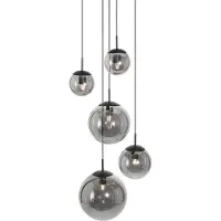 Steinhauer Glas pendellampa Bollique, dimbar, Svart, Vardagsrum / matsal, Metall, Modern, Pendellampa
