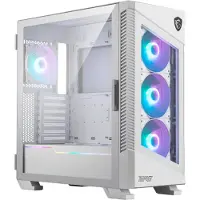 MSI MPG VELOX 100R - Mid tower - ATX - genomskinlig sidopanel (härdat glas) - ingen strömförsörjning (ATX) - vit - USB/ljud