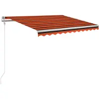 vidaXL Automatisk markis med vindsensor & LED 350x250 cm orange/brun