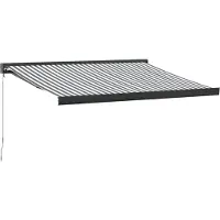 vidaXL Markis infällbar antracit och vit 3,5x2,5 m tyg&aluminium