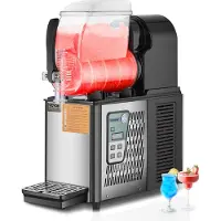 Vevor Kommersiell Slushmaskin, 4L Frysta Dryckesmaskin med En Tank, 16 Koppar Rostfritt Stål Margarita Smoothie Frysta Dryckesmaskin, Slushmaskin för Hemmafester Restauranger Caféer Barer