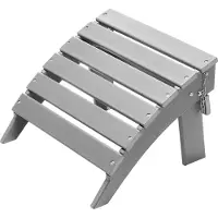 Vevor Adirondack fotpall, 16,9L x 18,9B x 13H tum hopfällbar Adirondack fotpall i HDPE-plast, väderbeständig fotstöd för Adirondack-stol, används ofta för utomhusveranda, pool, gräsmatta, bakgård, grå