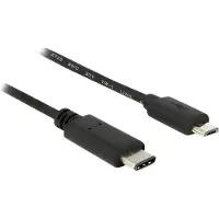 DeLOCK USB-kabel USB 2.0 USB-Micro-B-kontakt, USB-C-kontakt 0.50 m Svart 83333