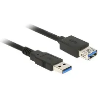 DeLOCK USB-kabel USB 3.2 Gen1 USB-A kontakt, USB-A uttag 0.50 m Svart guldpläterad kontakt 85053