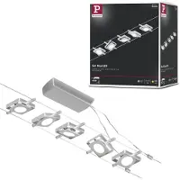 Paulmann Wire MacLED LED-vajersystem 5 lampor krom, Aluminium / grå / zink, Hall, Metall, Modern, Skensystem belysning