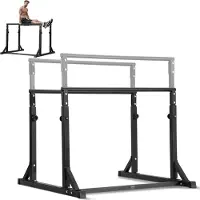 Vevor Dip Bar, 363 kg kapacitet, tung dipställningsstation med justerbar höjd, fitnessträning dipställningsstation stabilisator parallell armhävningsställning, parallella stänger för styrketräning hem
