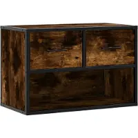 vidaXL Tv-bänk rökfärgad ek 60x31x39,5 cm trä och metall