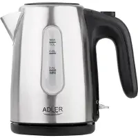 Adler AD 1273, 1 l, 1200 W, Svart, Hasselnöt, Rostfritt stål, Rostfritt stål, Vattennivå indikator