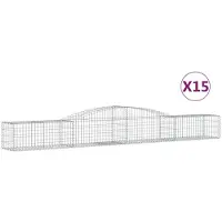 vidaXL Gabioner bågformade 15 st 400x50x40/60 cm galvaniserat järn