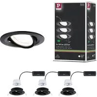 Paulmann 92457 Nova Coin LED-inbyggnadsbelysning Set 3 st LED 2.8 W Svart (matt)
