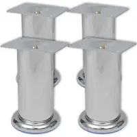 vidaXL Soffben 8 st rund krom 120 mm