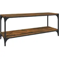 vidaXL Tv-bänk rökfärgad ek 100x33x41 cm konstruerat trä och stål