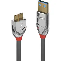 Lindy USB-kabel USB 3.2 Gen1 USB-A kontakt, USB-Micro-B 3.0-kontakt 1.00 m Grå guldpläterad kontakt 36657