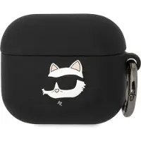 Karl Lagerfeld KLA3RUNCHK AirPods 3 skydd svart/svart Silikon Choupette Head 3D