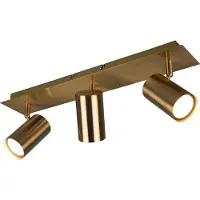 TRIO Lighting Marley takspotlight, antik mässing, 3 lampor Marley, dimbar, Brun / mässing, Vardagsrum / matsal, Metall, Modern, Spotlight