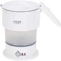 Adler Hopfällbar resevattenkokare 0,6L med automatisk temperaturhållning - Vit