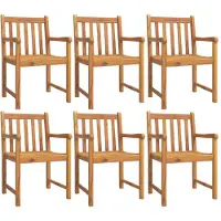 vidaXL Trädgårdsstolar 6 st 56x55,5x90 cm massivt akaciaträ