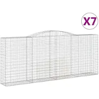 vidaXL Gabion bågformad 7 st 400x50x160/180 cm galvaniserat järn
