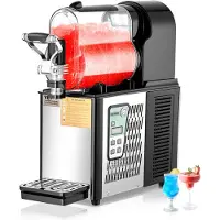 Vevor Kommersiell Slushmaskin, 3L Frysta Dryckesmaskin med En Tank, 12 Koppar Rostfritt Stål Margarita Smoothie Frysta Dryckesmaskin, Slushmaskin för Hemmafester Restauranger Caféer Barer