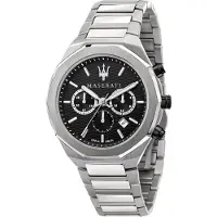 Maserati Stile Kronograf Svart Urtavla Kvarts R8873642004 100M Herrklocka svart