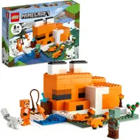 LEGO 21178 Minecraft The Fox's Refuge, Bygga leksakshus, Barn från 8 år, Set med zombiefigurer, Djur