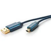 ClickTronic 1.8m USB 2.0 A-mini B m/m, 1,8 m, USB A, Mini-USB B, USB 2.0, Hanstik/Hanstik, Blå