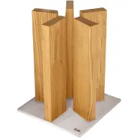 Kai Stonehenge magnetic knife block, stainless steel/oak, STH-3