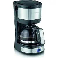 Severin KA 4808 - Kaffebryggare - 4 koppar - borstat rostfritt stål/svart