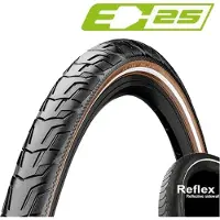 Continental Ride City Clincher Tyre 28x1.75" Reflex E-25 svart/brun 47-622 | 28x1,75" 2022 Däck till elcykel