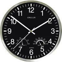 Unilux WETTY, Vägg, Quartz clock, Rund, Grå, Rostfritt stål, Glas
