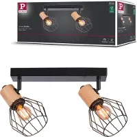 Paulmann Lanka, Nedtryckbar spotlight, E14, 2 lampor, 20 W, 230 V, Svart