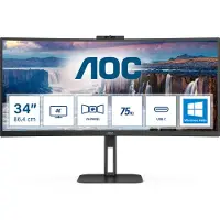 AOC V5 CU34V5CW, 86,4 cm (34), 3440 x 1440 pixlar, Wide Quad HD, LED, 4 ms, Svart
