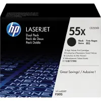 HP Toner 55X Original 2-pack Svart 25000 sidor CE255XD