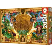 Educa - Aztec Mayan Montage - 2000 Piece Jigsaw Puzzle - Puzzle Lim Inced - Avslutade bildtgrder 37,79 " x 26,77 " - lder 14+ (19565)
