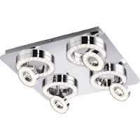 Leuchtendirekt LED taklampa Tim, Förkromad / silver, Hall, Metall, Modern, LED-taklampa