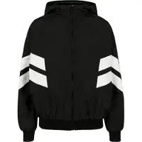 Urban Classics Övergångsjacka 'Crinkle Batwing' svart / vit
