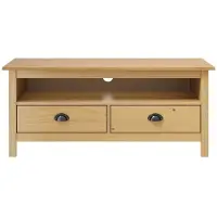 vidaXL TV-bänk Hill honungsbrun 110x40x47 cm massiv furu