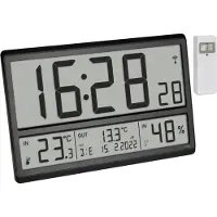 TFA-Dostmann 60.4523.01 DCF Väggklocka 36 cm x 23.5 cm x 2.8 cm Svart Stor display