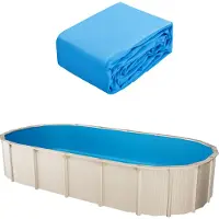 Vevor Oval Poolfoder, 6,2 x 3,2 m, Poolfoder, Standard Tjocklek, Slitstark Vinylfoder, Överlappande Stil, Poolfoder Ersättning för 132 cm vägghöjd ovan markpool, Enfärgad
